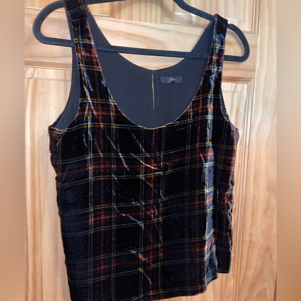 Plaid Velvet Tank Top